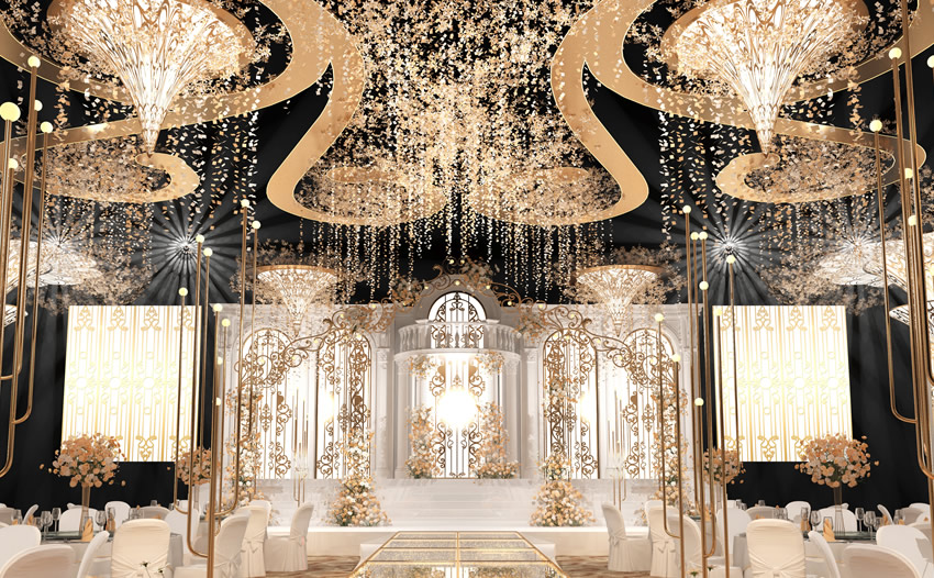 嵩明花木兰喜事汇金色大厅效果展示